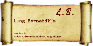Lung Barnabás névjegykártya